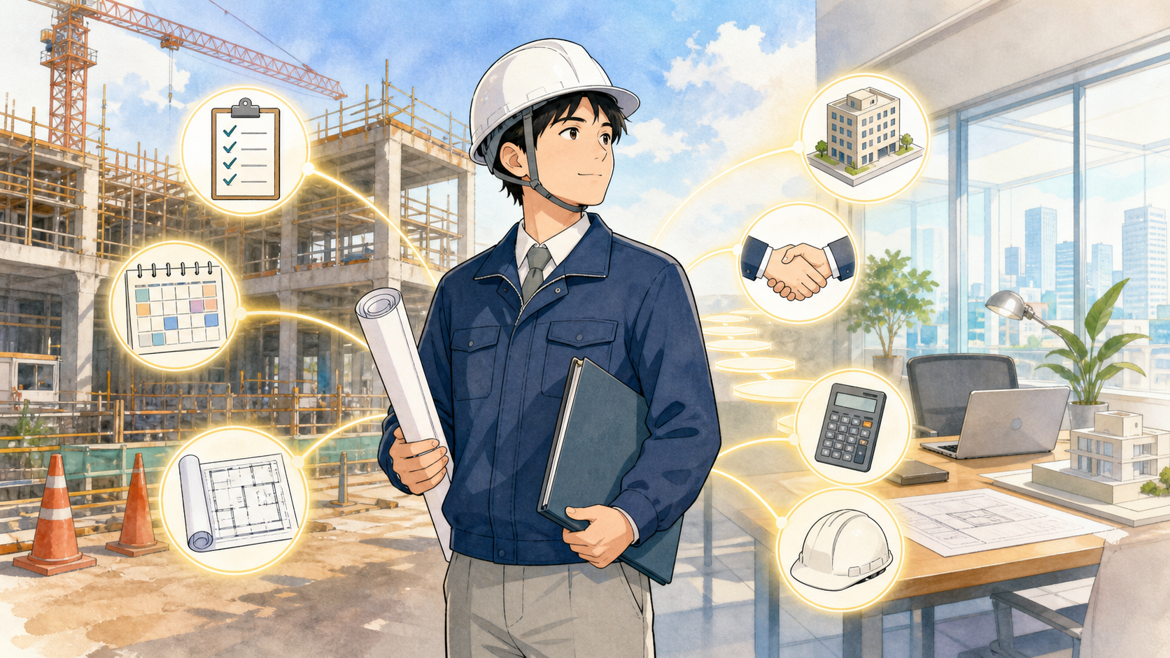 施工管理経験の市場価値を表すイラスト