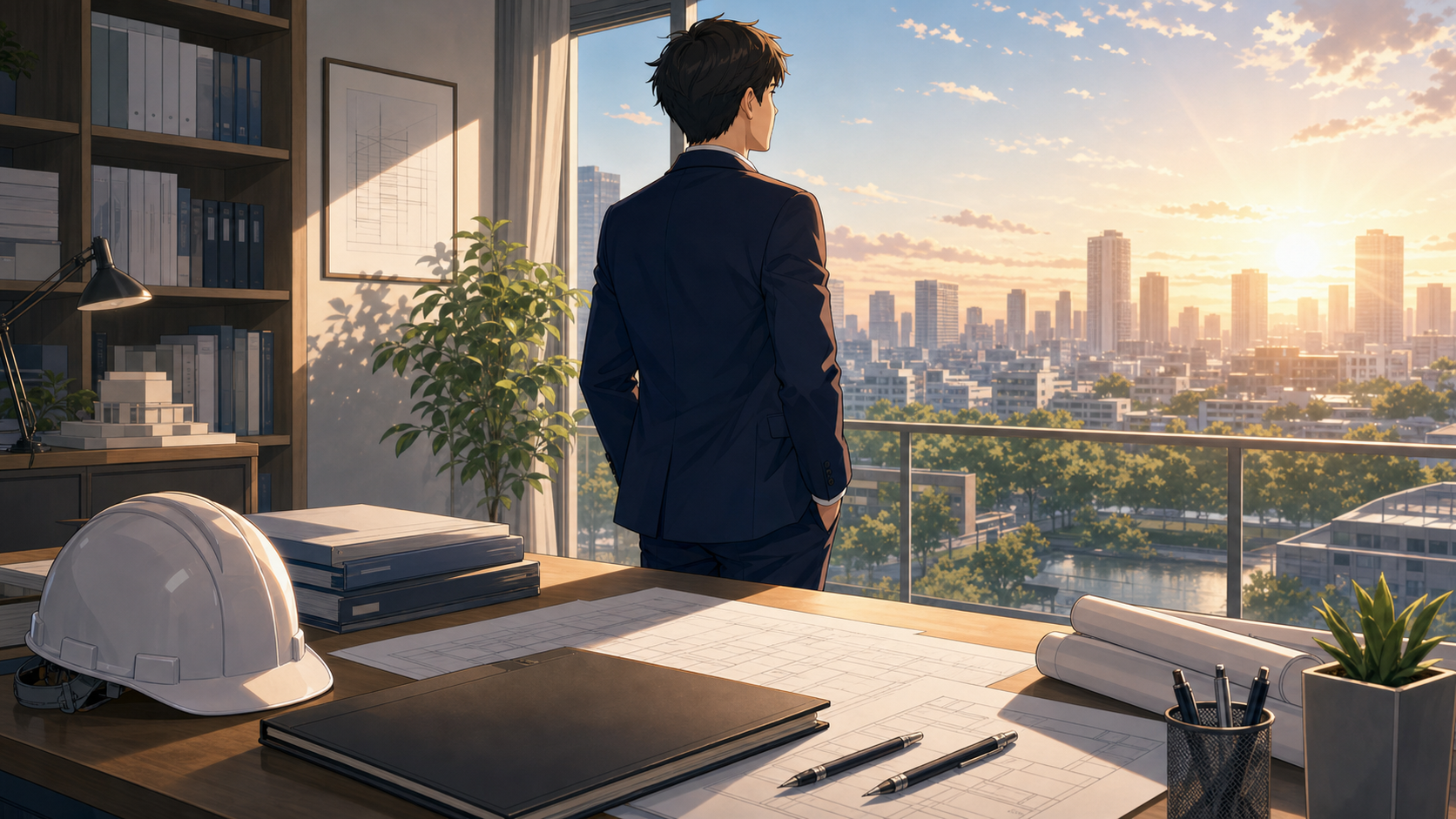 一級建築士として未来の選択肢を見つめる朝の風景